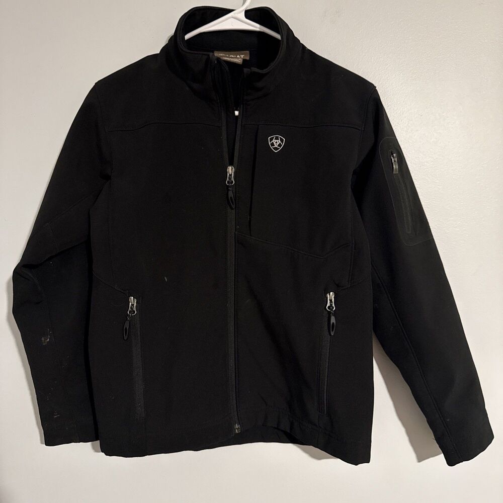 Ariat Soft Shell Jacket Youth Boys Full Zip Black Size M 10-12